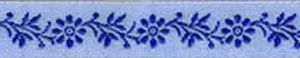 ruban guirlande de fleurs bleue sur fond bleu
