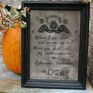 tombstone angel framed sampler